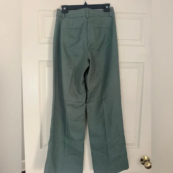 J. Crew Carolina Flare Wide Leg Pants in Sage Green - Picture 2 of 7
